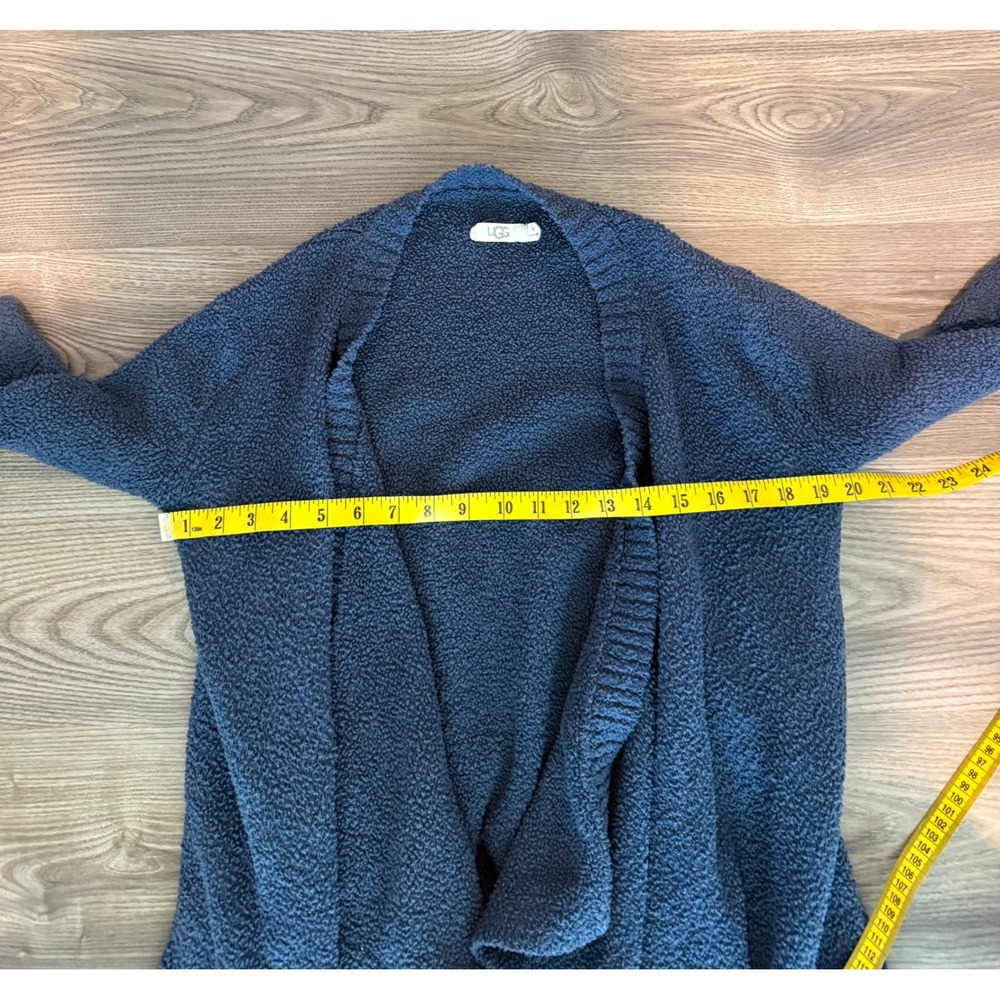 UGG Australia Slate Blue Popcorn Knit Waterfall Draped Open Front Cardigan XS - Picture 5 of 6